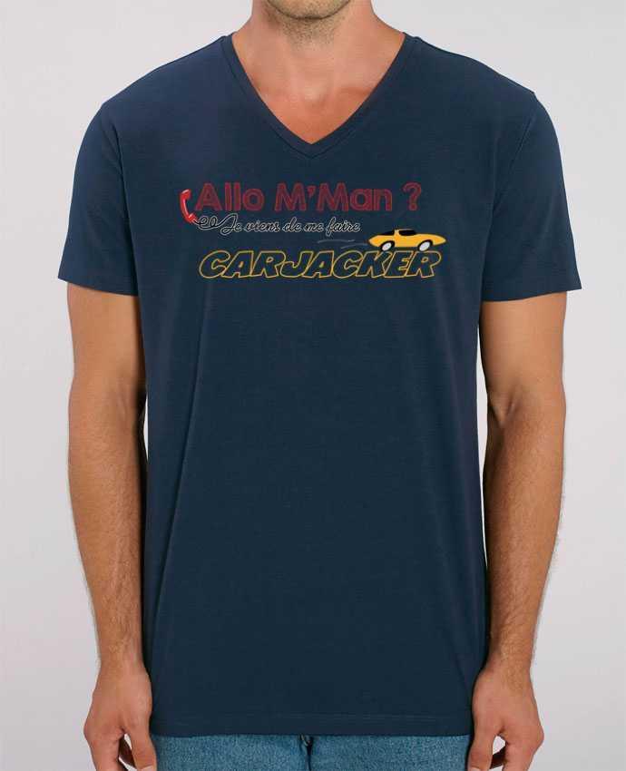 Camiseta Hombre Cuello V Stanley PRESENTER Carjacker l'auto Citations Dikkenek por tunetoo