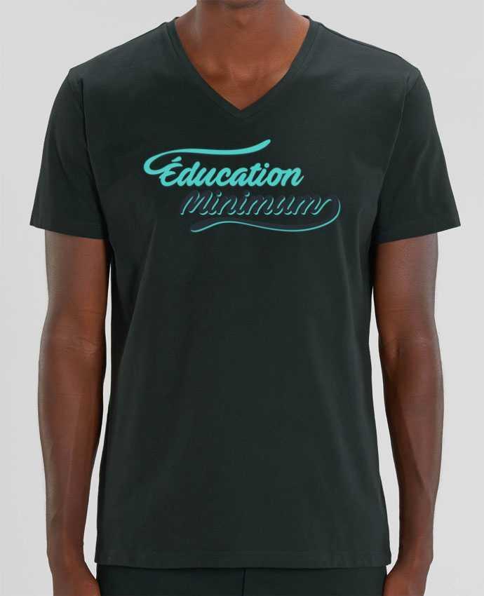Men V-Neck T-shirt Stanley Presenter Education minimum citation Dikkenek by tunetoo