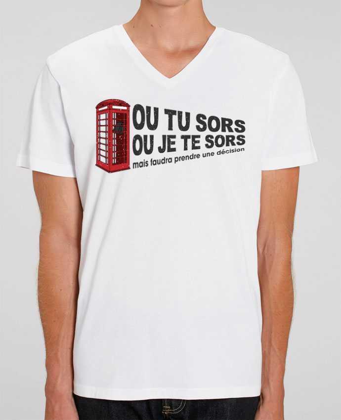 Tee Shirt Homme Col V Stanley PRESENTER Ou tu sors ou j'te sors Citation Dikkenek by tunetoo