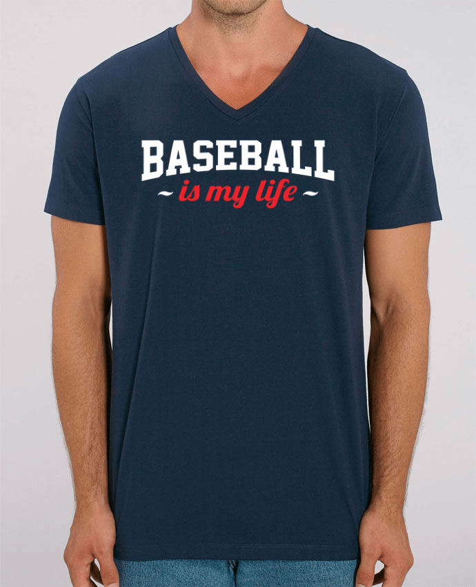 Tee Shirt Homme Col V Stanley PRESENTER Baseball is my life by Original t-shirt