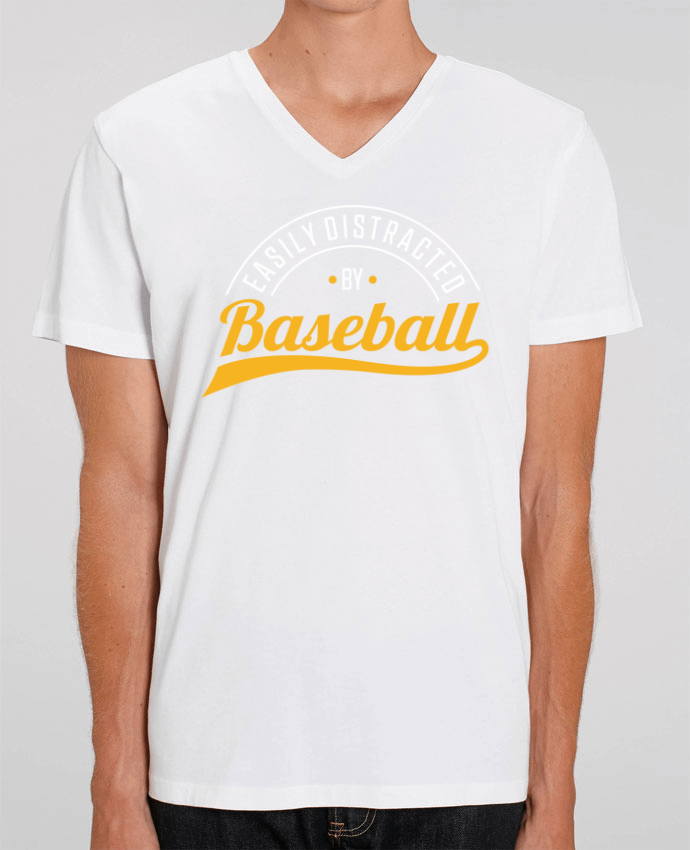 Men V-Neck T-shirt Stanley Presenter Distracted by Baseball by Original t-shirt