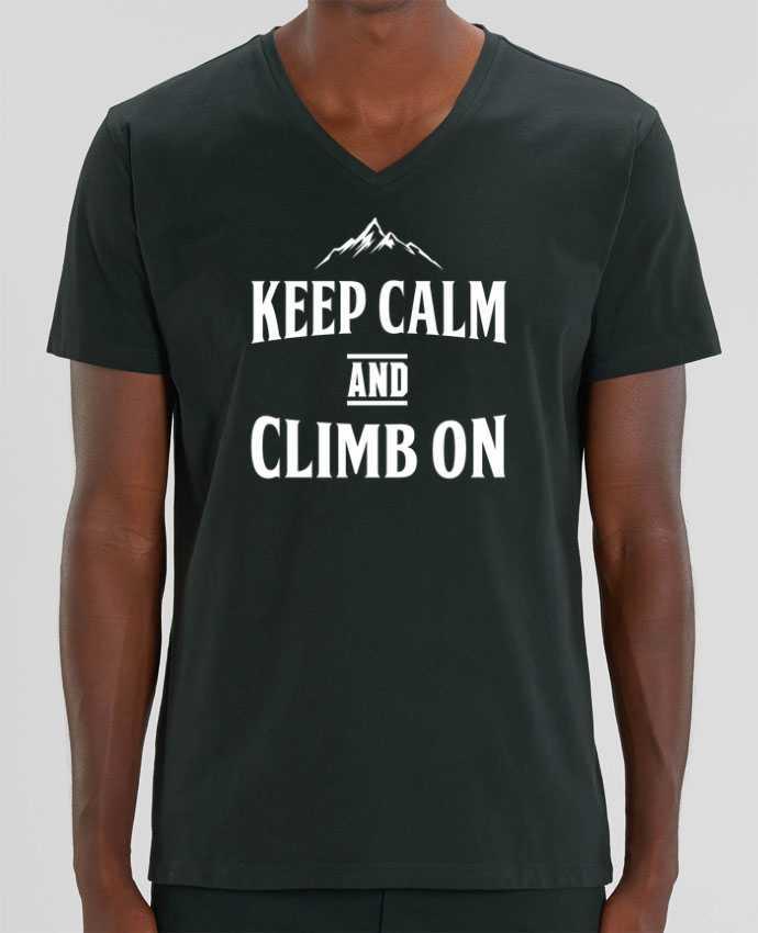 Tee Shirt Homme Col V Stanley PRESENTER Keep calm and climb by Original t-shirt
