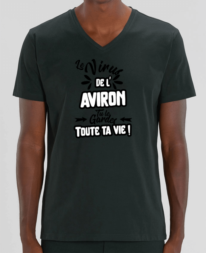 Men V-Neck T-shirt Stanley Presenter Virus de l'Aviron by Original t-shirt