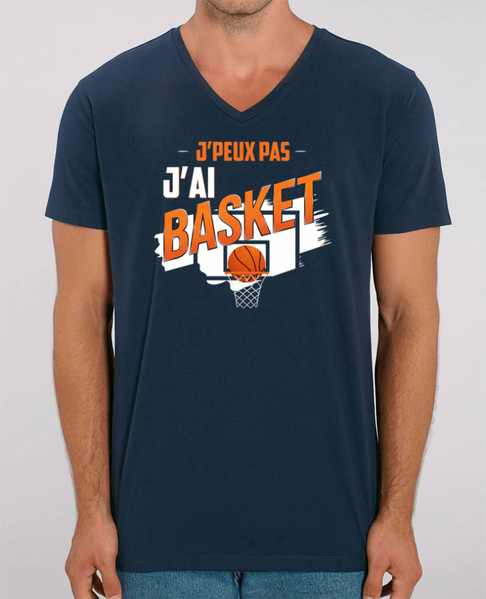 Men V-Neck T-shirt Stanley Presenter J'peux pas j'ai basket by Original t-shirt
