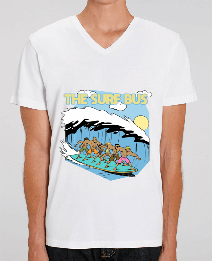 Men V-Neck T-shirt Stanley Presenter The Surf Bus by Tomi Ax - tomiax.fr