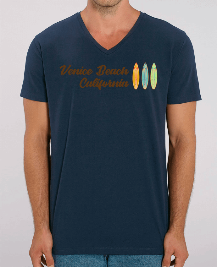 Tee Shirt Homme Col V Stanley PRESENTER Venice Beach Surf by tunetoo