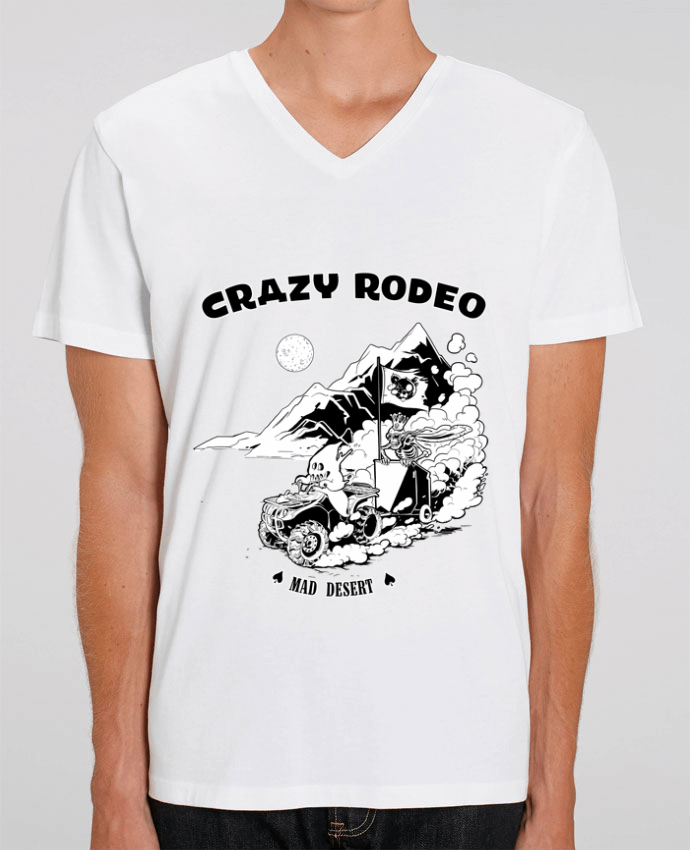 Tee Shirt Homme Col V Stanley PRESENTER Crazy rodéo by Tomi Ax - tomiax.fr