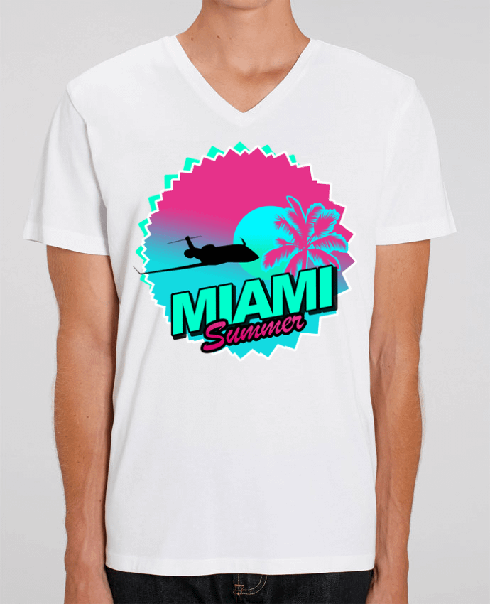 Men V-Neck T-shirt Stanley Presenter Miami summer by Revealyou