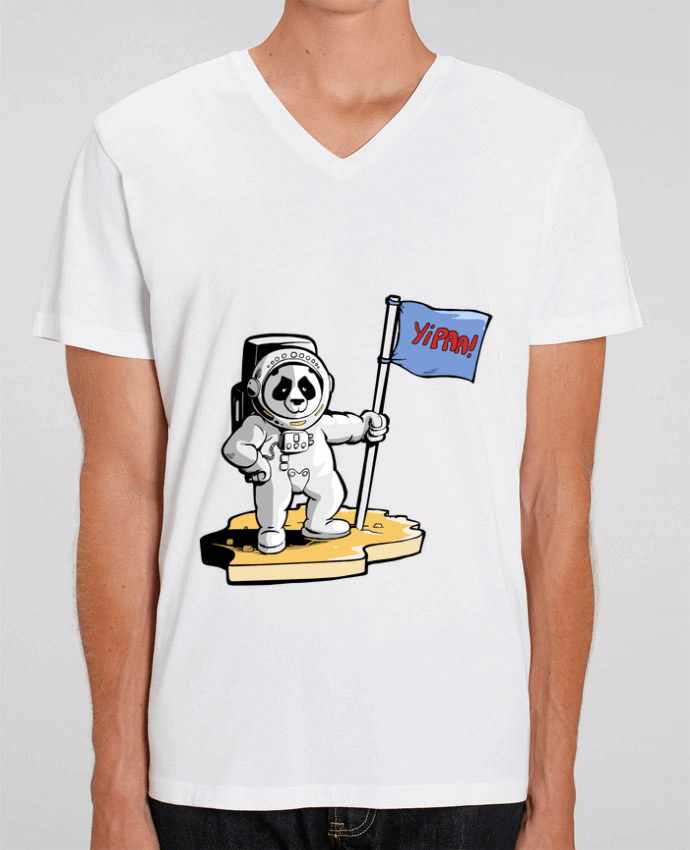 Camiseta Hombre Cuello V Stanley PRESENTER Panda-cosmonaute por Tomi Ax - tomiax.fr