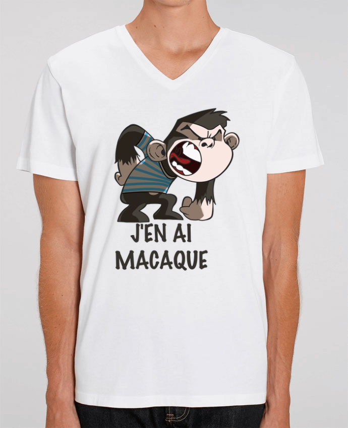 Tee Shirt Homme Col V Stanley PRESENTER J'en ai macaque ! by Le Cartooniste