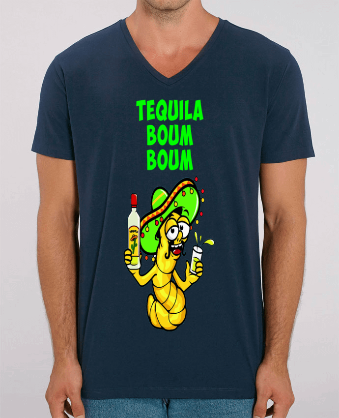 Tee Shirt Homme Col V Stanley PRESENTER Tequila boum boum by mollymolly