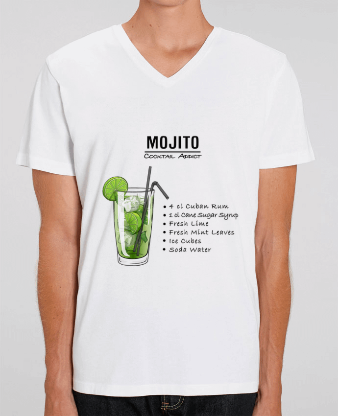 Men V-Neck T-shirt Stanley Presenter Cocktail Mojito by Fnoul