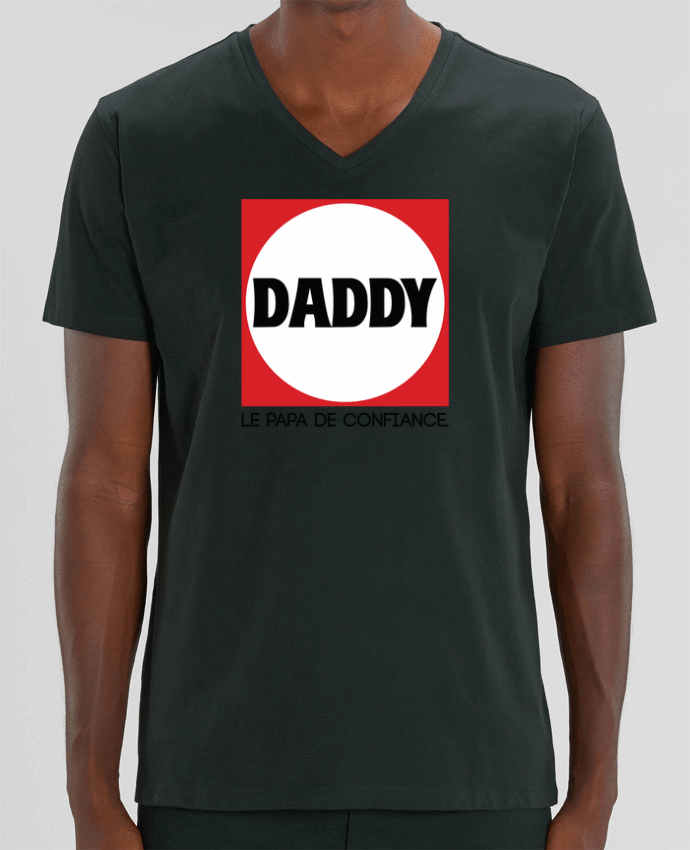Camiseta Hombre Cuello V Stanley PRESENTER DADDY LE PAPA DE CONFIANCE por PTIT MYTHO