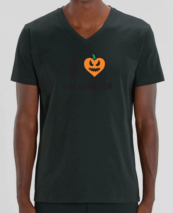 Tee Shirt Homme Col V Stanley PRESENTER I Love Halloween by tunetoo