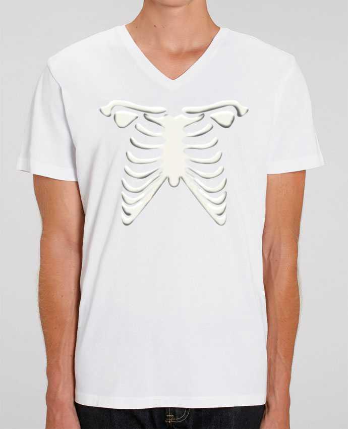 Men V-Neck T-shirt Stanley Presenter Halloween skeleton by tunetoo