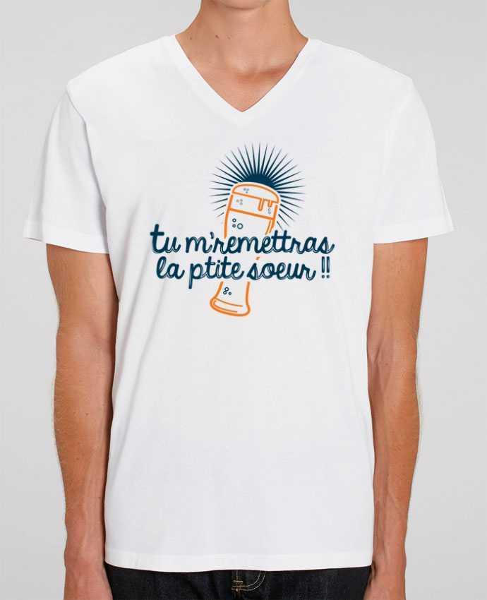 Men V-Neck T-shirt Stanley Presenter La ptite soeur by PTIT MYTHO