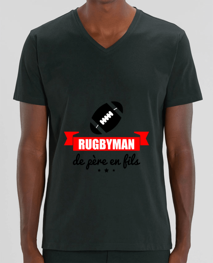 T-shirt homme Rugbyman de père en fils, rugby, rugbyman par Benichan