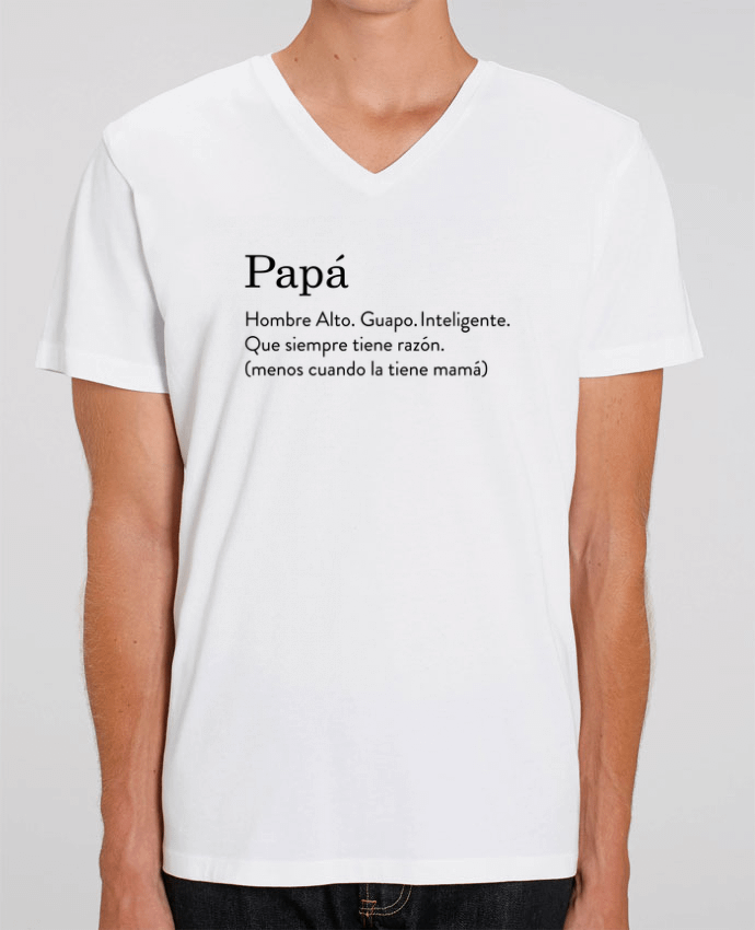 Men V-Neck T-shirt Stanley Presenter Papá definición by tunetoo
