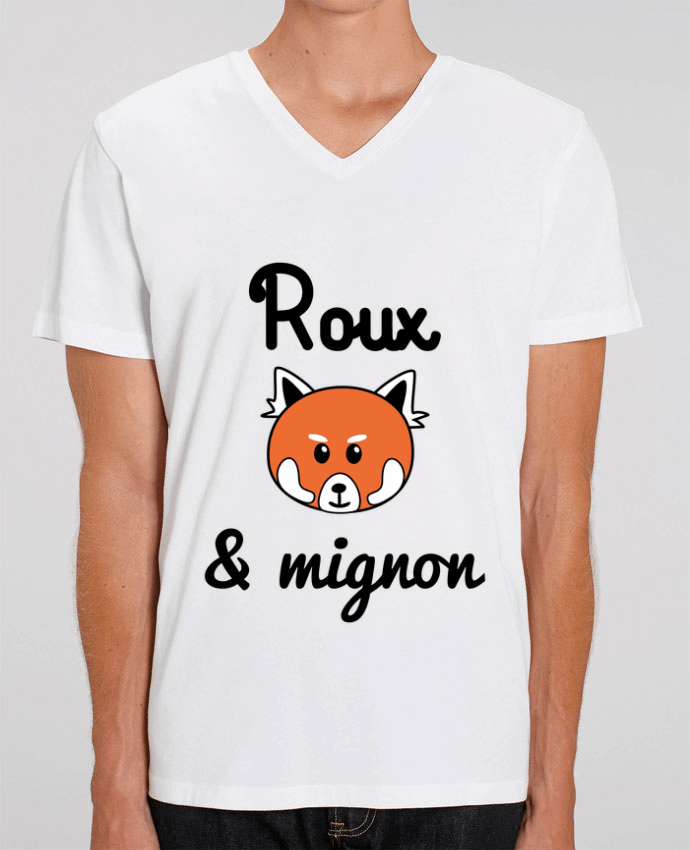 Tee Shirt Homme Col V Stanley PRESENTER Roux & Mignon, Panda roux by Benichan