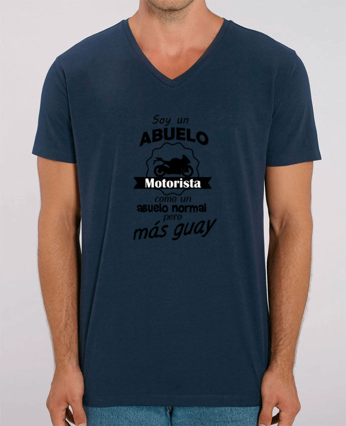 Camiseta Hombre Cuello V Stanley PRESENTER Abuelo motorista por tunetoo