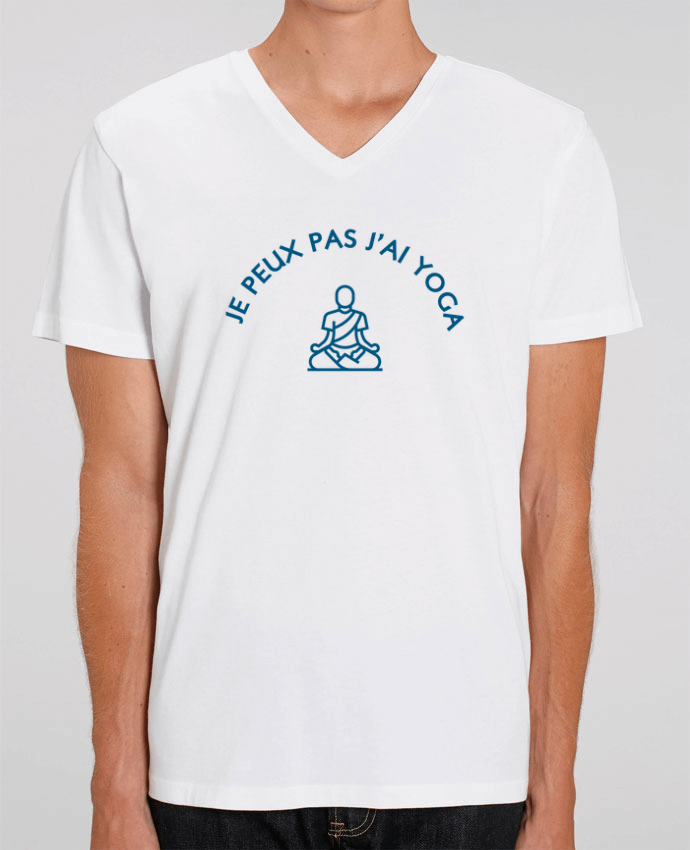 Men V-Neck T-shirt Stanley Presenter Je peux pas j'ai Yoga by tunetoo