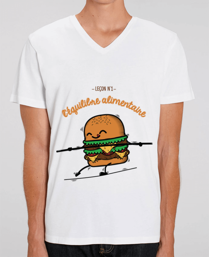 Camiseta Hombre Cuello V Stanley PRESENTER Equilibre alimentaire por PTIT MYTHO