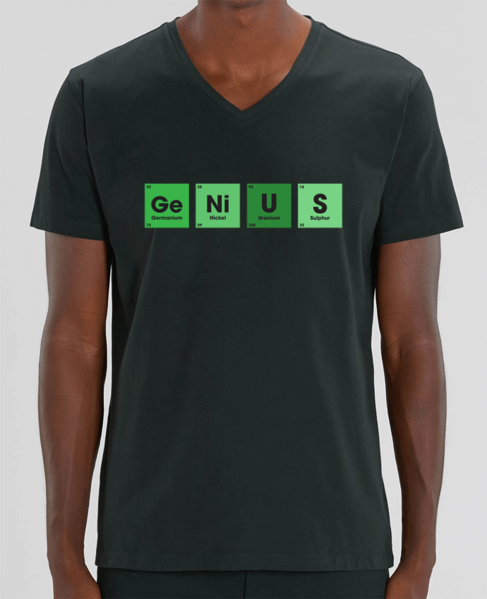 Men V-Neck T-shirt Stanley Presenter GENIUS by tunetoo