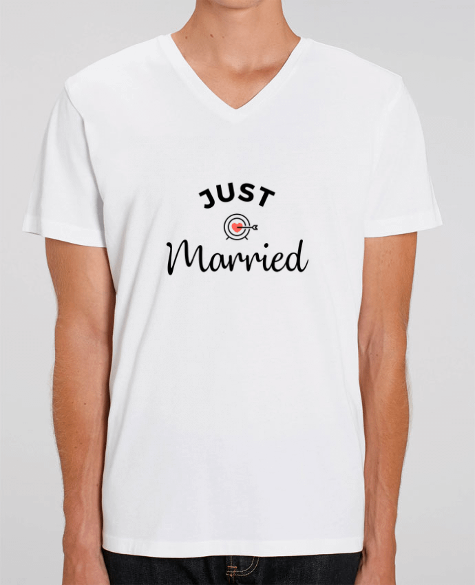 Camiseta Hombre Cuello V Stanley PRESENTER Just Married por Nana