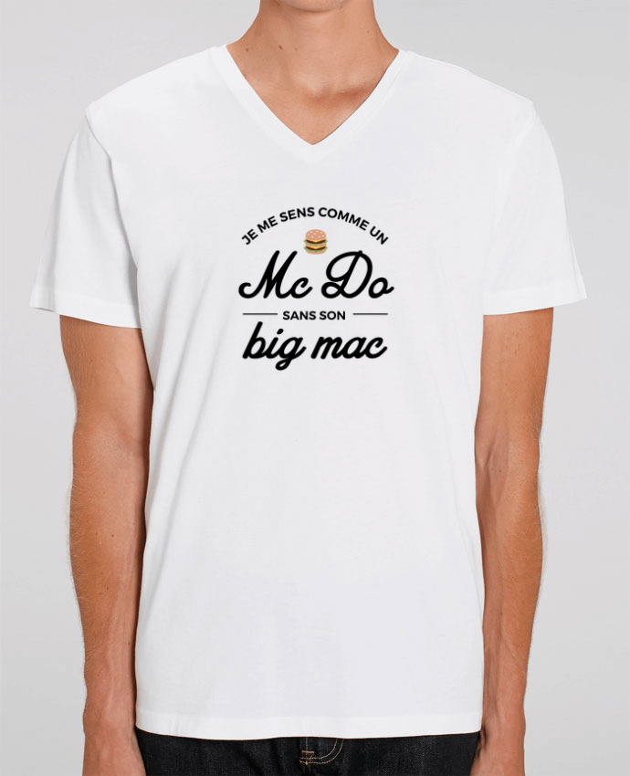 Tee Shirt Homme Col V Stanley PRESENTER Comme un Mc Do sans son big Mac by Nana
