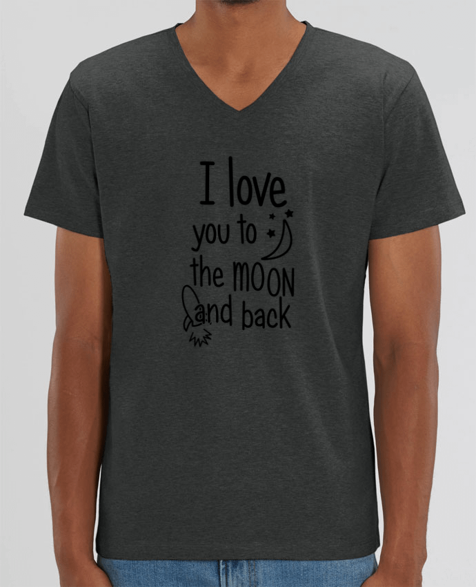 Men V-Neck T-shirt Stanley Presenter I love you to the moon and back by tunetoo