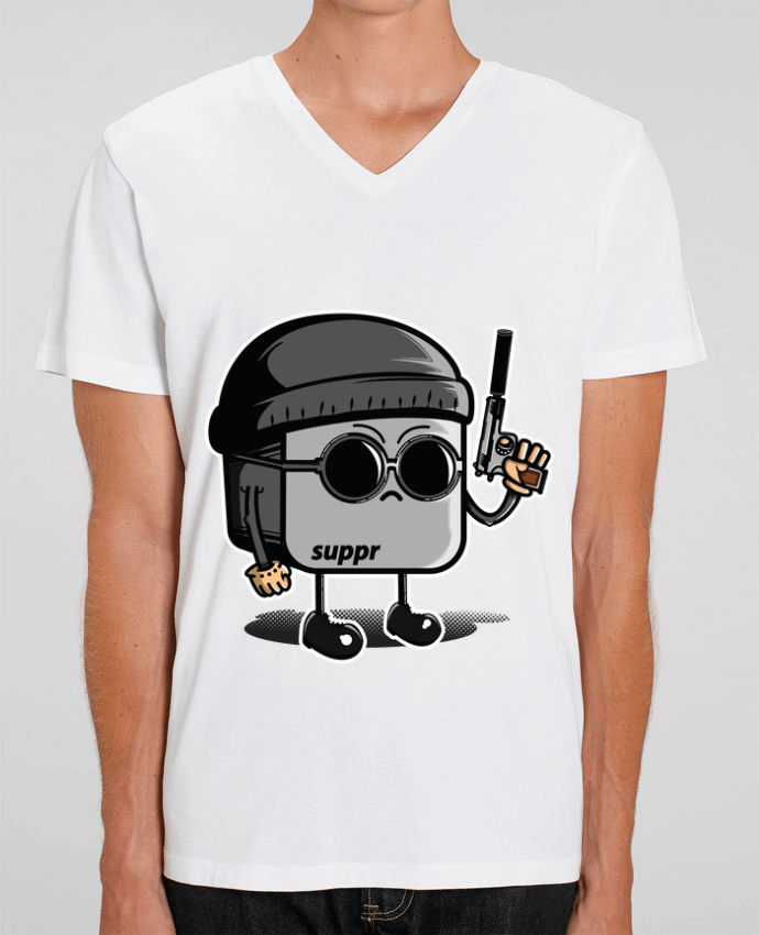 Tee Shirt Homme Col V Stanley PRESENTER LEON TOUCHPAD by PTIT MYTHO