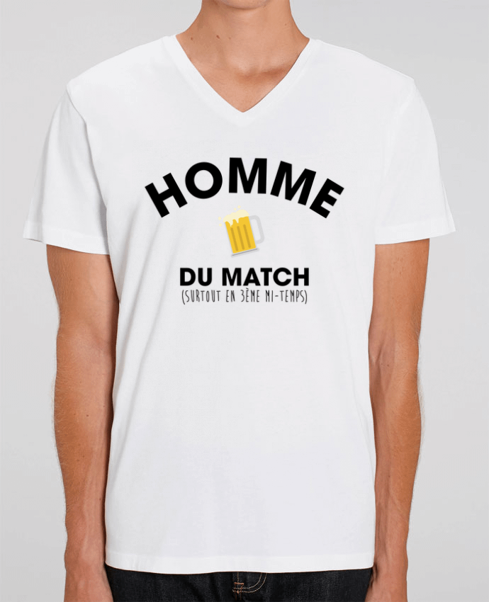 Men V-Neck T-shirt Stanley Presenter Homme du match - Bière by tunetoo