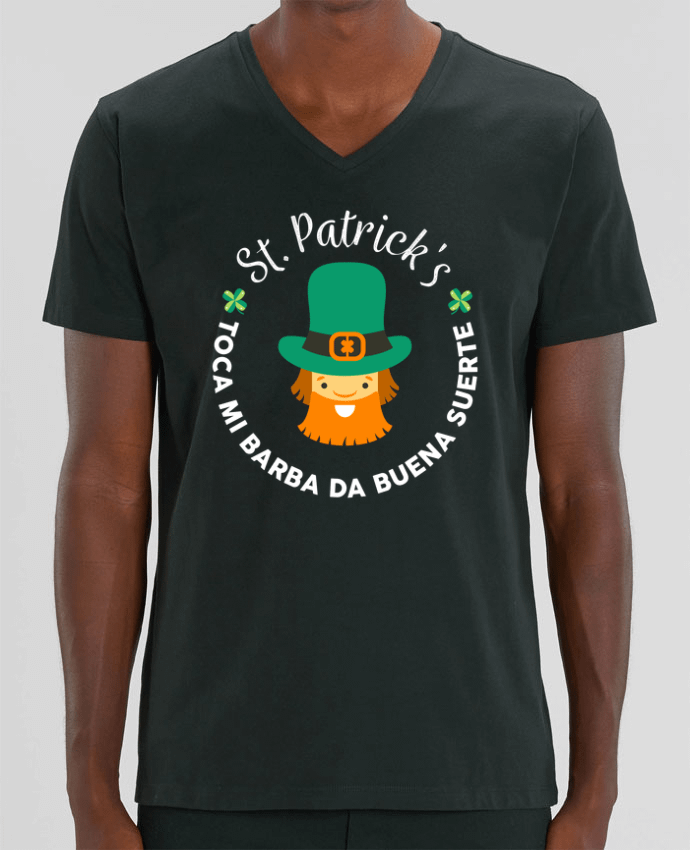 Camiseta Hombre Cuello V Stanley PRESENTER Toca mi barba - St Patrick por tunetoo
