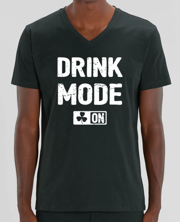 Men V-Neck T-shirt Stanley Presenter Drink Mode On by tunetoo