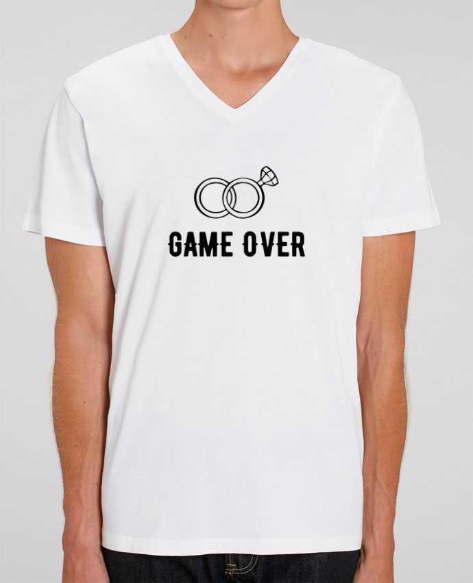 Tee Shirt Homme Col V Stanley PRESENTER Game over mariage evg by Original t-shirt