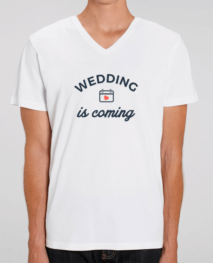Tee Shirt Homme Col V Stanley PRESENTER Wedding is coming by Nana