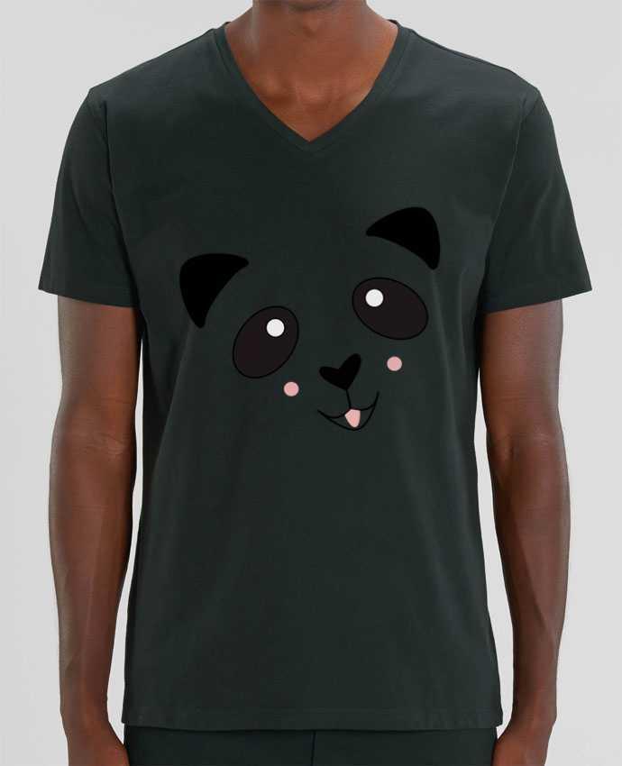 Camiseta Hombre Cuello V Stanley PRESENTER Bébé Panda Mignon por K-créatif