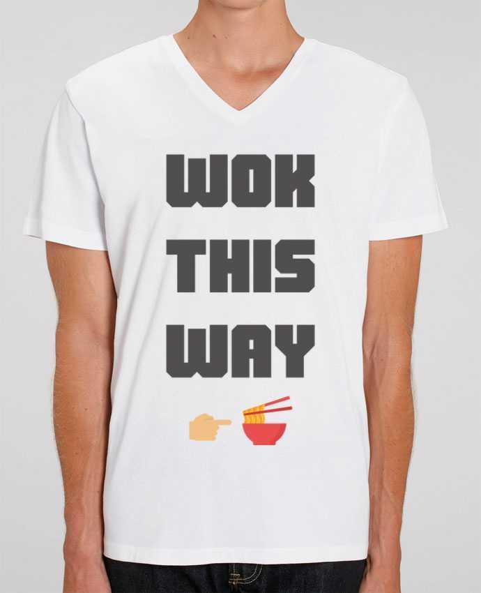 Tee Shirt Homme Col V Stanley PRESENTER Wok this way by tunetoo