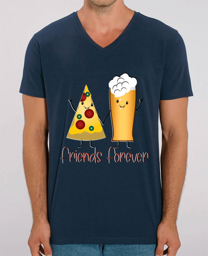 Tee Shirt Homme Col V Stanley PRESENTER Friends forever by 