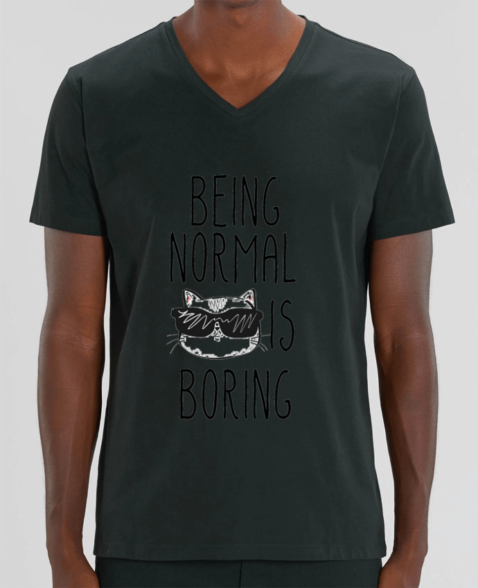 Tee Shirt Homme Col V Stanley PRESENTER Being normal is boring by 