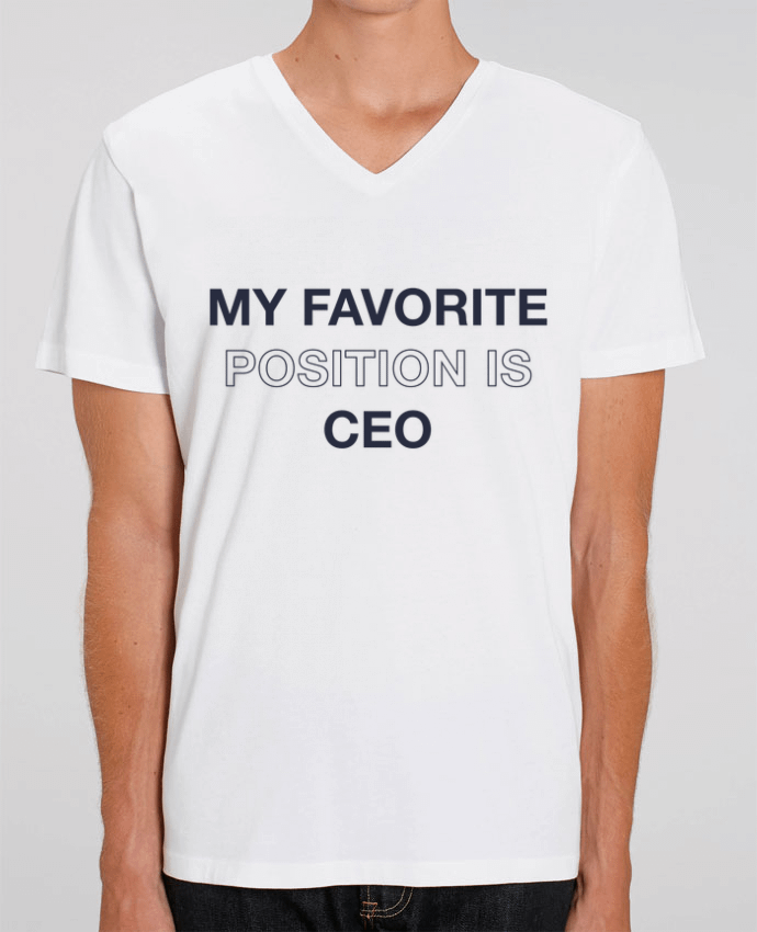 Men V-Neck T-shirt Stanley Presenter My favorite position is CEO by tunetoo