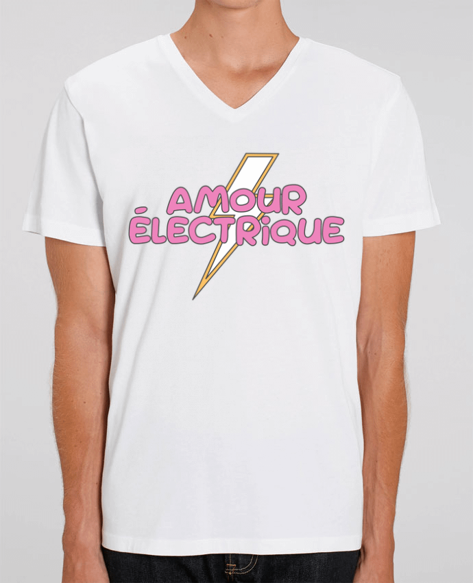 Tee Shirt Homme Col V Stanley PRESENTER Amour électrique by tunetoo