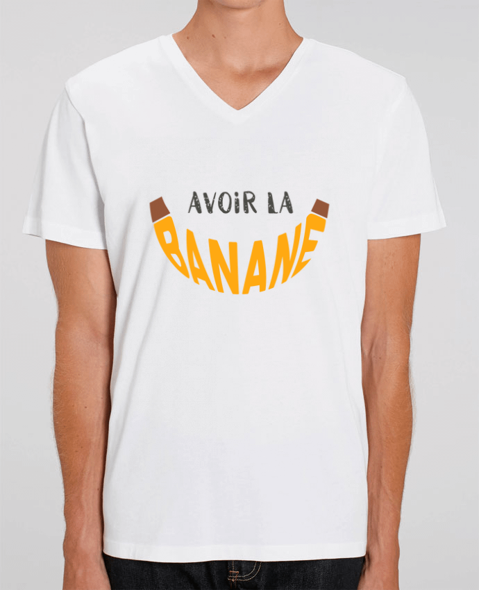 Men V-Neck T-shirt Stanley Presenter Avoir la banane by tunetoo