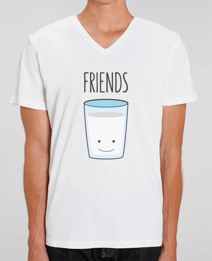 Tee Shirt Homme Col V Stanley PRESENTER BFF - Cookies & Milk 2 by tunetoo