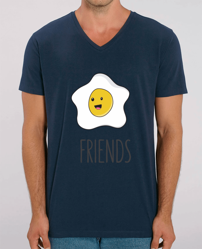 Men V-Neck T-shirt Stanley Presenter BFF - Bacon and egg 2 by tunetoo