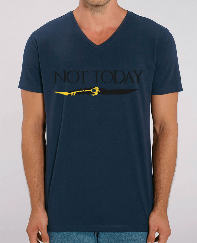 Men V-Neck T-shirt Stanley Presenter Not today - Arya Stark by tunetoo