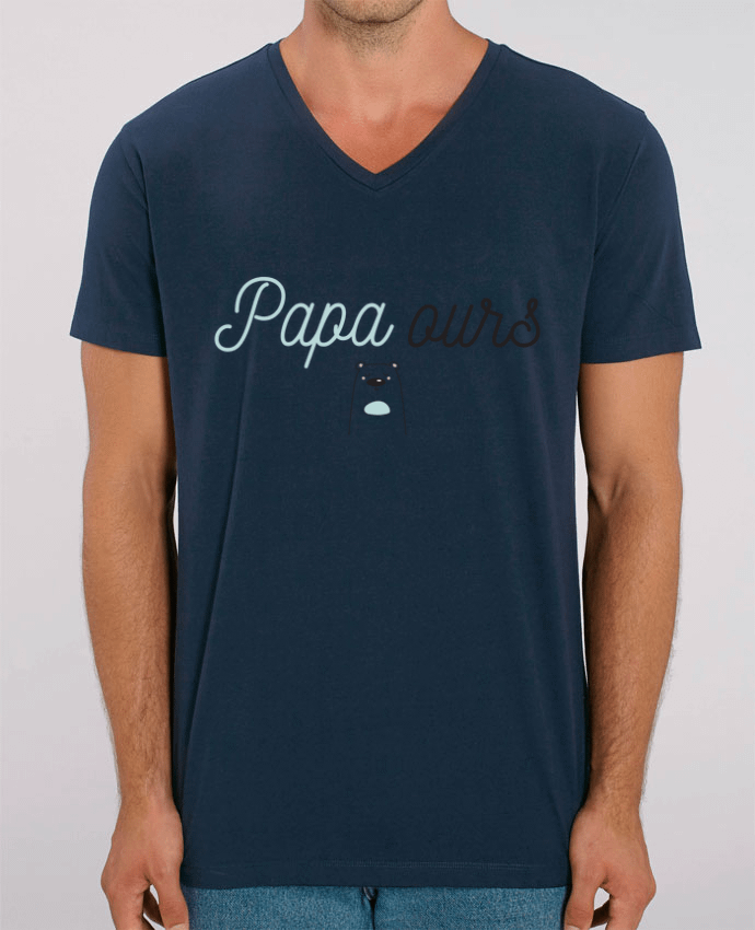 Men V-Neck T-shirt Stanley Presenter Papa ours by tunetoo