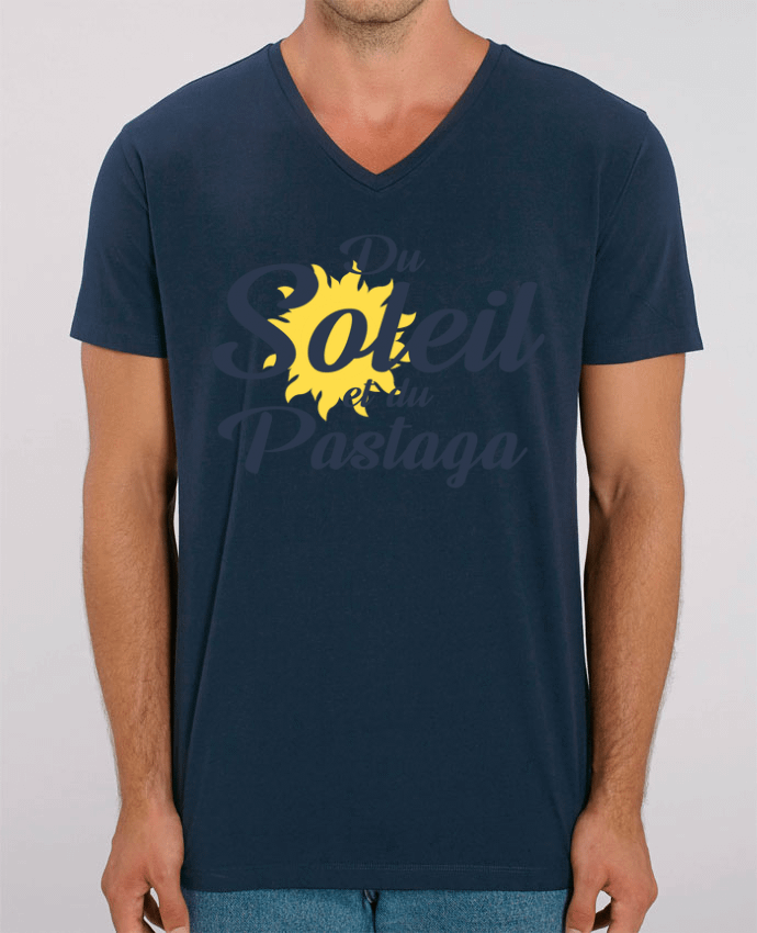 Men V-Neck T-shirt Stanley Presenter Du soleil et du pastaga by tunetoo