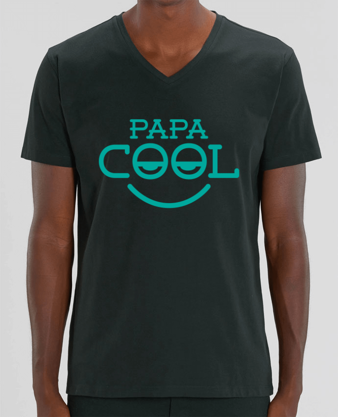 Men V-Neck T-shirt Stanley Presenter Papa cool by tunetoo