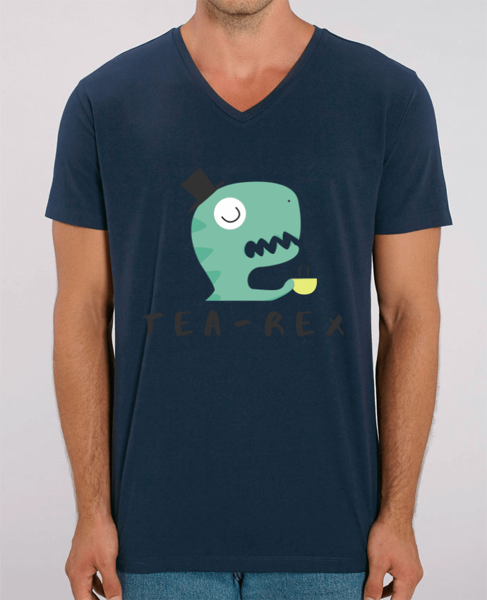 Men V-Neck T-shirt Stanley Presenter Tea-rex by tunetoo